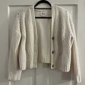 Hippie Rose Cream Button-Up Cardigan